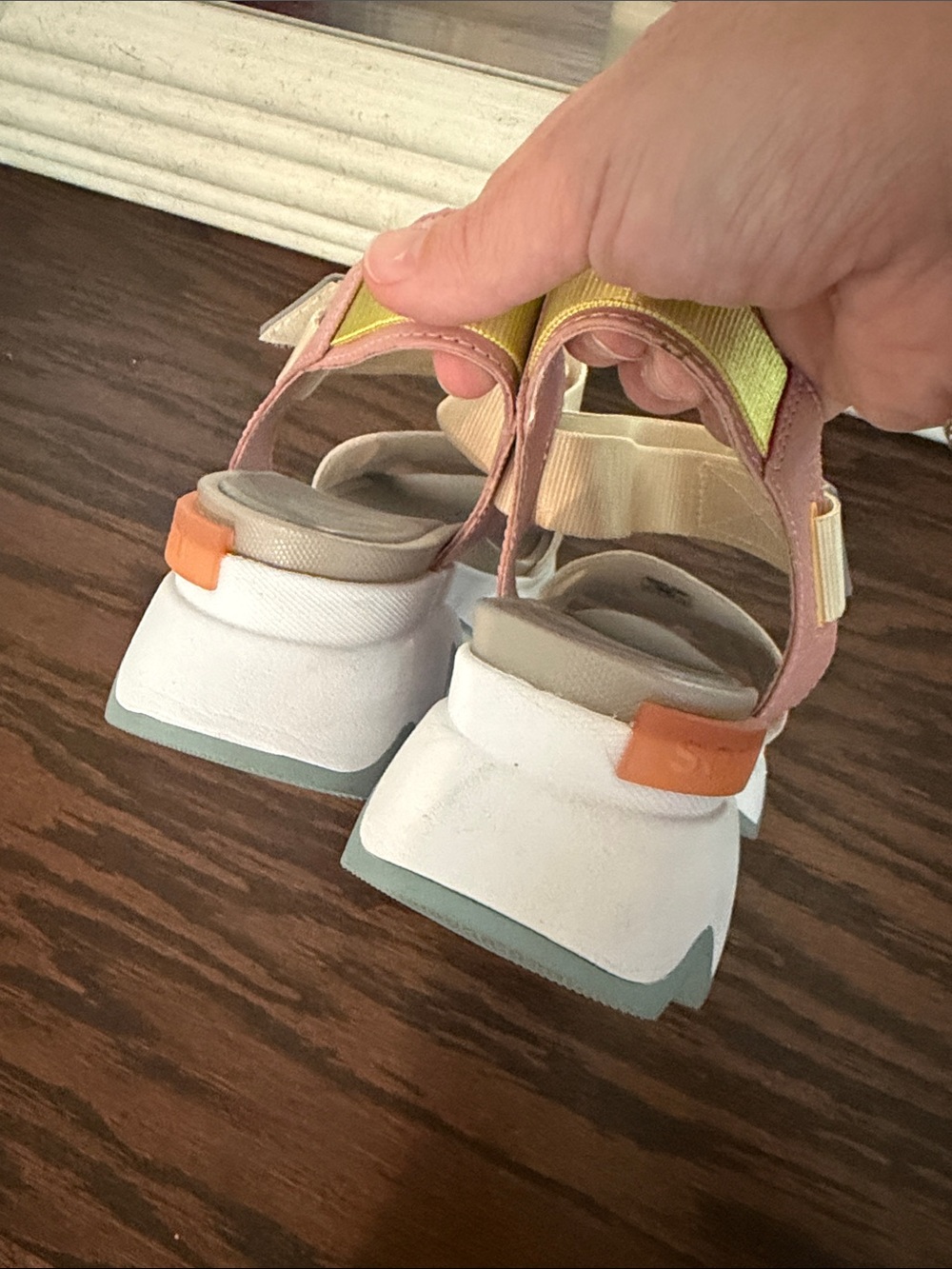 Sorel Cream and Pink Slingback Platform Sandals - Picture 5 of 7